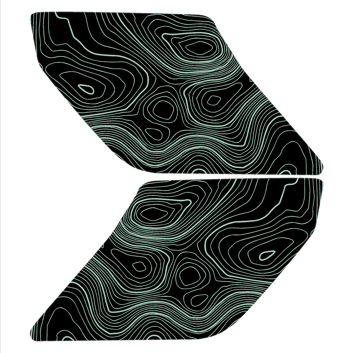Topo Interior Lower Front Door Card Insert Overlays (Printed Series) - 2021+ Bronco 4 Door