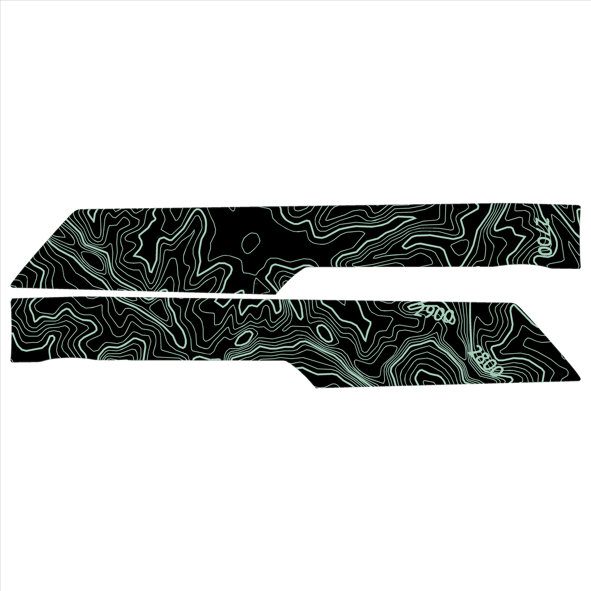 Topo Rear Interior Lower Door Card Insert Overlays (Printed Series) - 2021+ Bronco 4 Door
