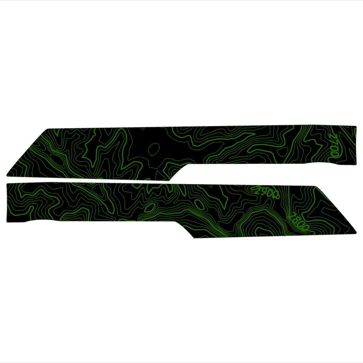 Topo Rear Interior Lower Door Card Insert Overlays (Printed Series) - 2021+ Bronco 4 Door