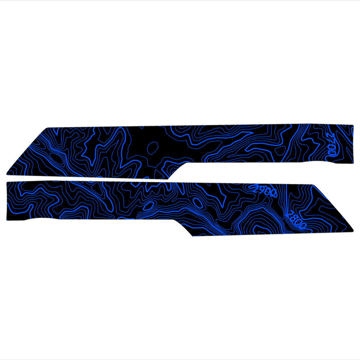 Topo Rear Interior Upper Door Card Insert Overlays (Printed Series) - 2021+ Bronco 4 Door