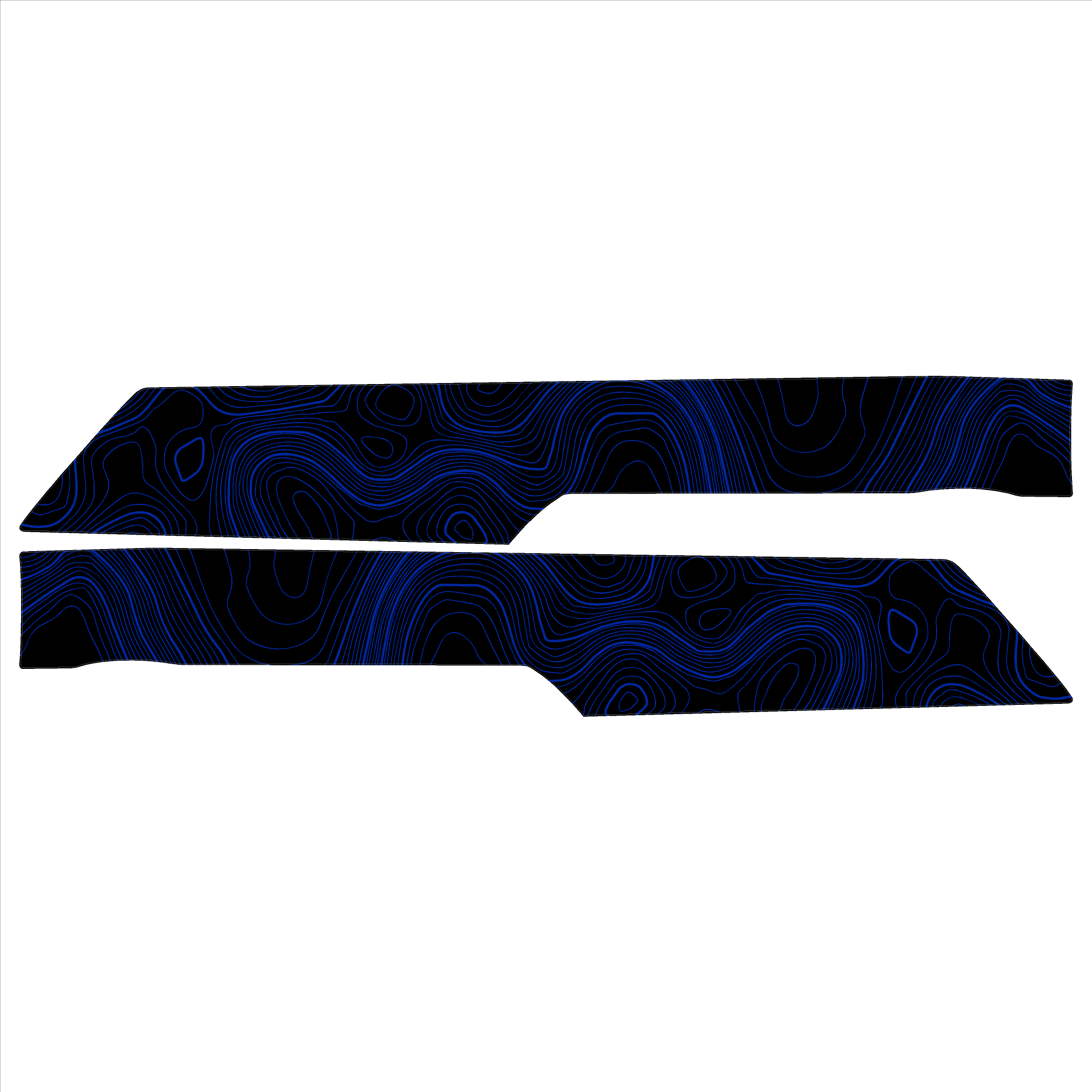 Topo Front Interior Upper Door Card Insert Overlays (Printed Series) - 2021+ Bronco 4 Door