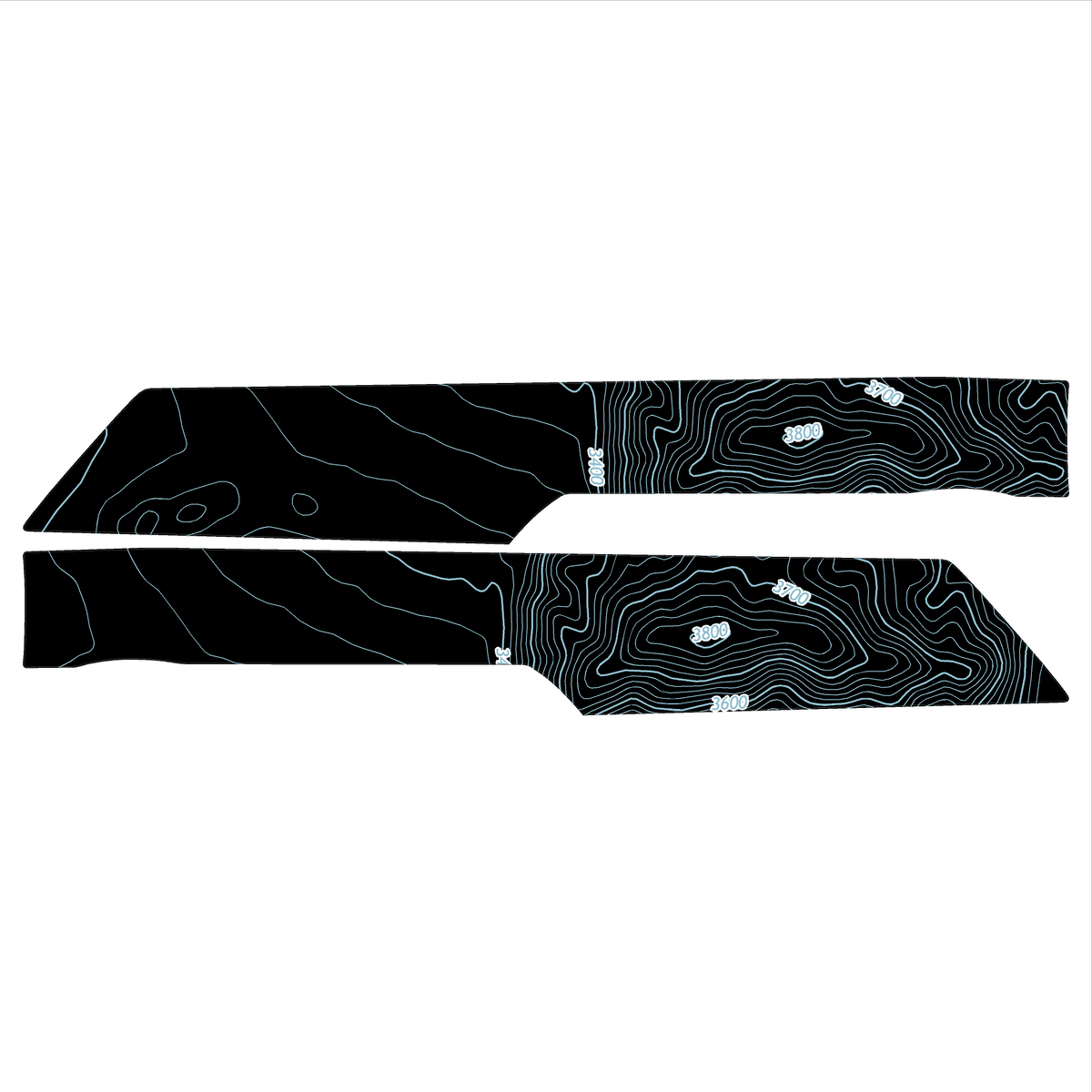 Topo Rear Interior Upper Door Card Insert Overlays (Printed Series) - 2021+ Bronco 4 Door