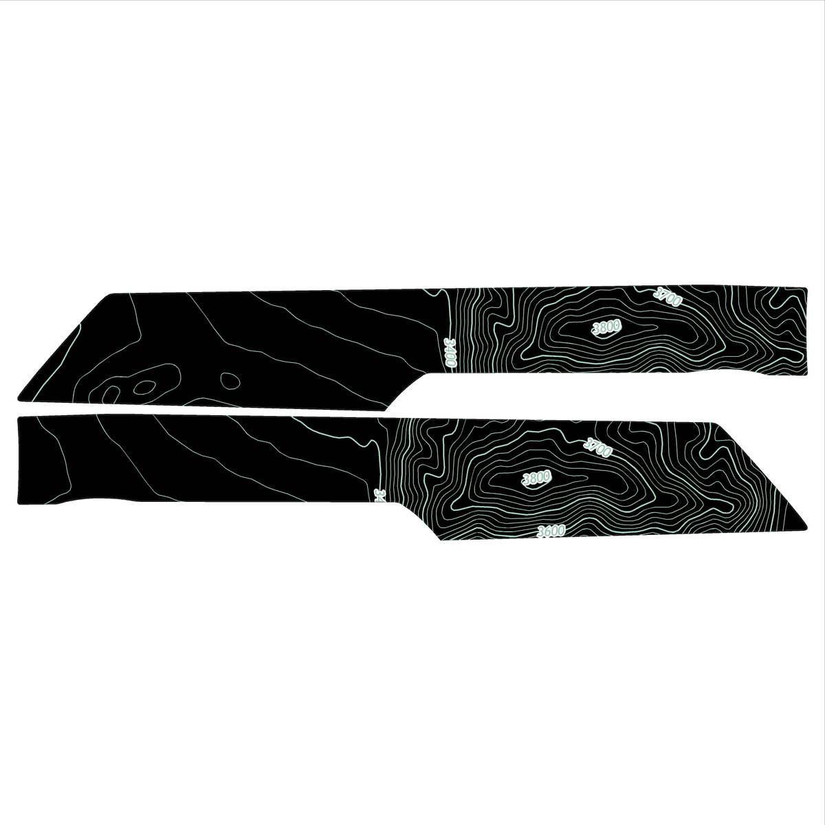 Topo Front Interior Upper Door Card Insert Overlays (Printed Series) - 2021+ Bronco 4 Door