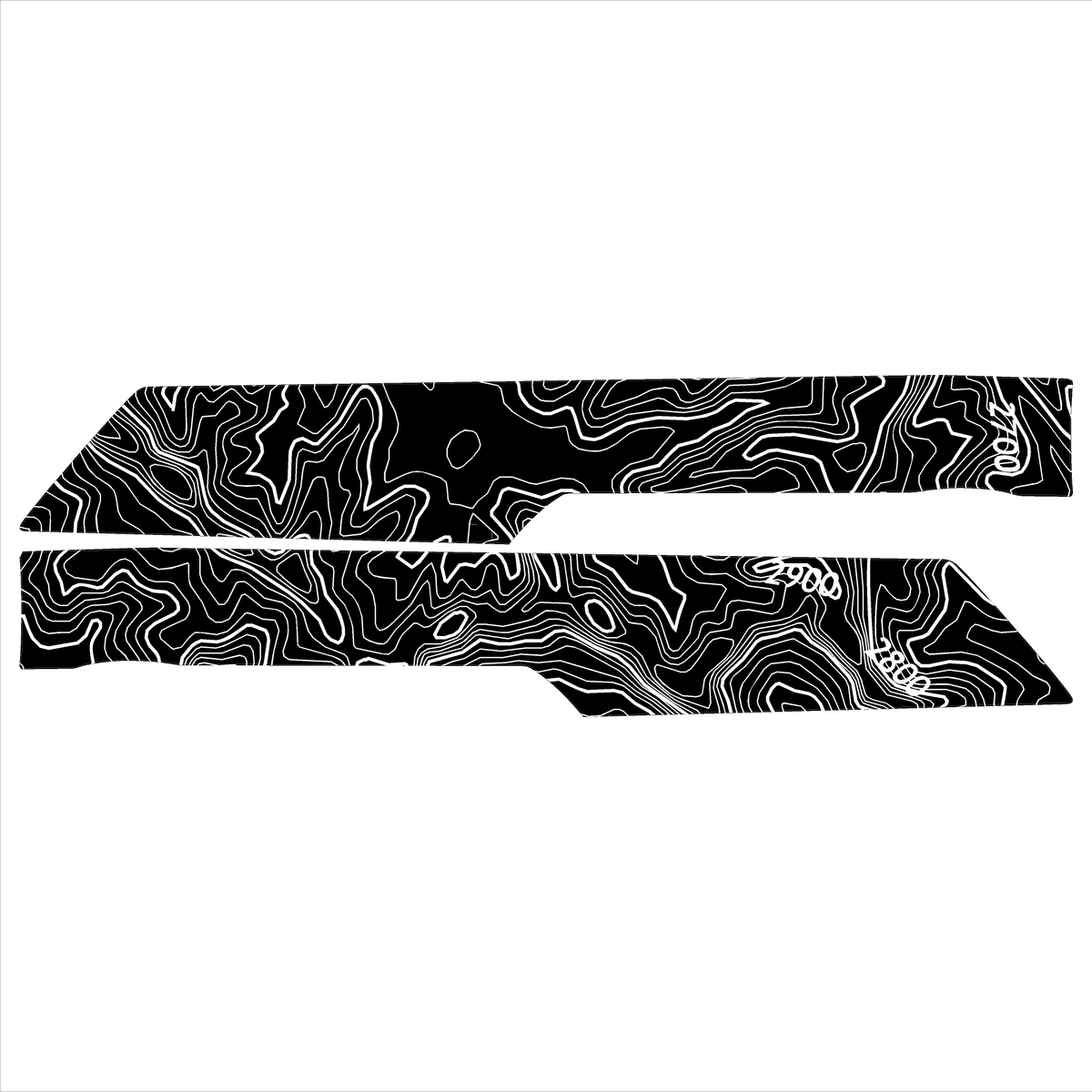 Topo Rear Interior Lower Door Card Insert Overlays (Printed Series) - 2021+ Bronco 4 Door