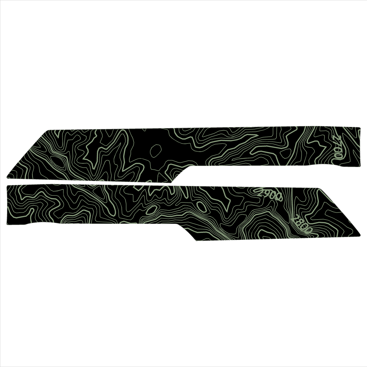 Topo Rear Interior Lower Door Card Insert Overlays (Printed Series) - 2021+ Bronco 4 Door