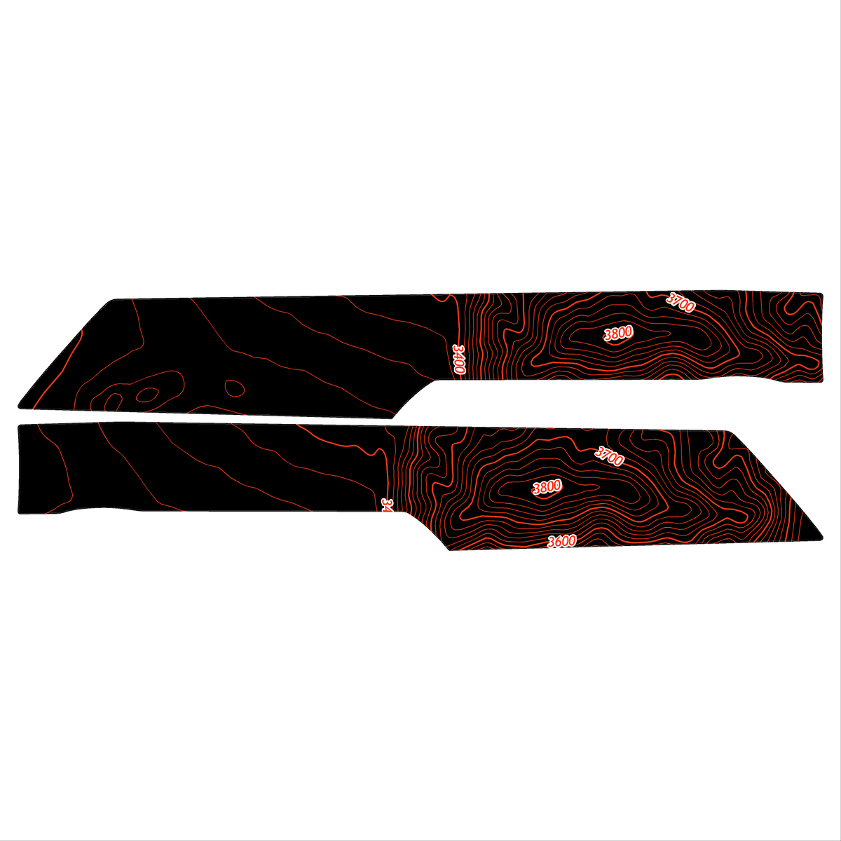 Topo Front Interior Upper Door Card Insert Overlays (Printed Series) - 2021+ Bronco 4 Door