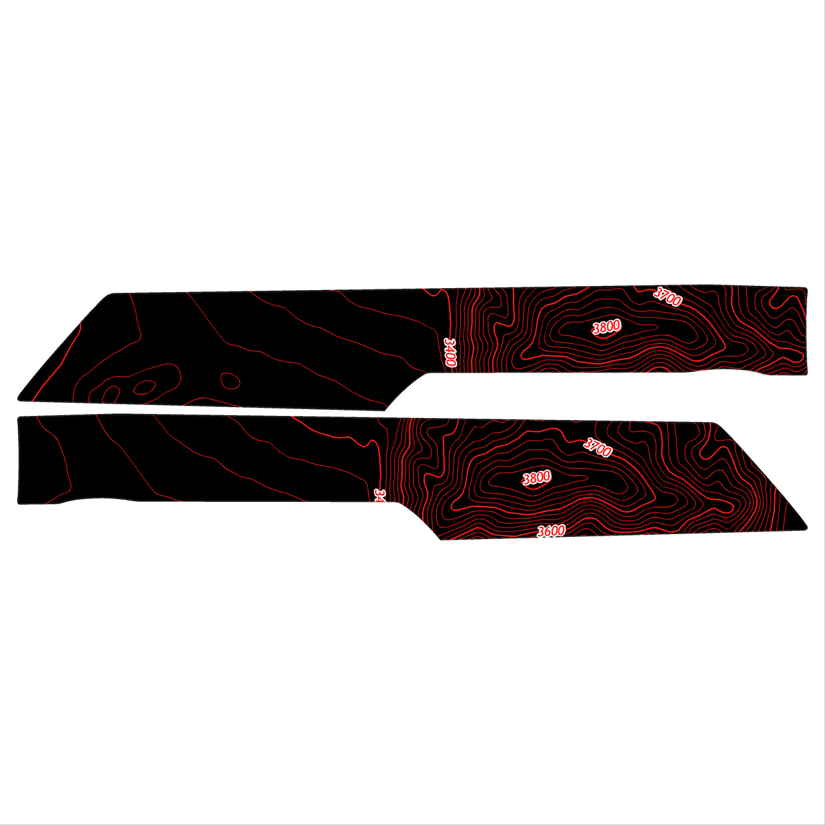 Topo Rear Interior Upper Door Card Insert Overlays (Printed Series) - 2021+ Bronco 4 Door