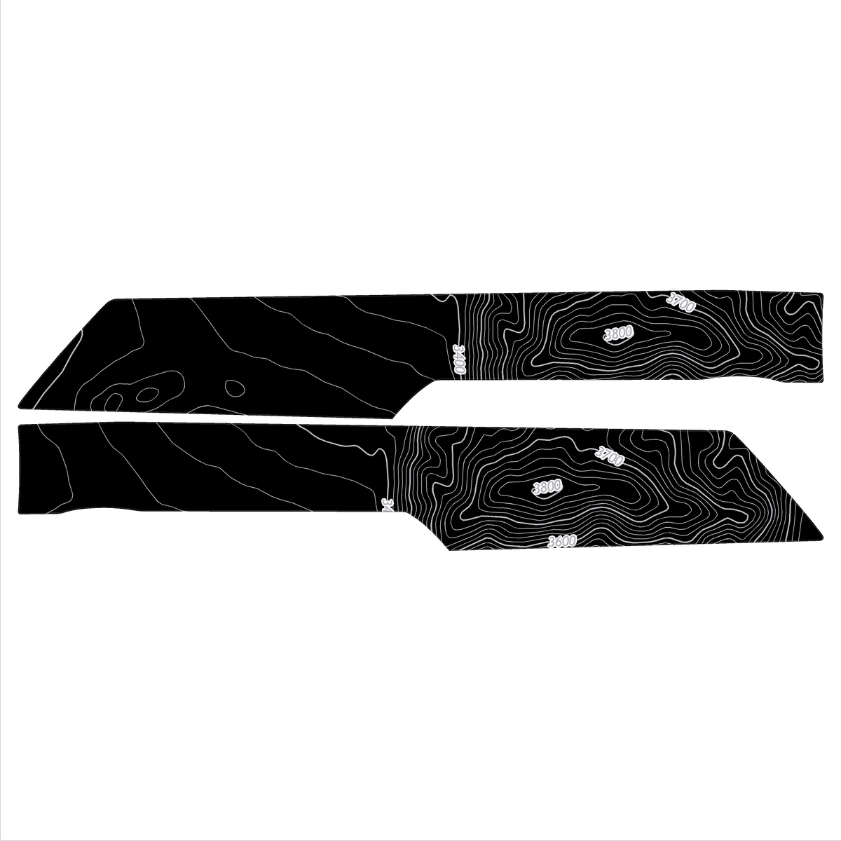 Topo Rear Interior Upper Door Card Insert Overlays (Printed Series) - 2021+ Bronco 4 Door