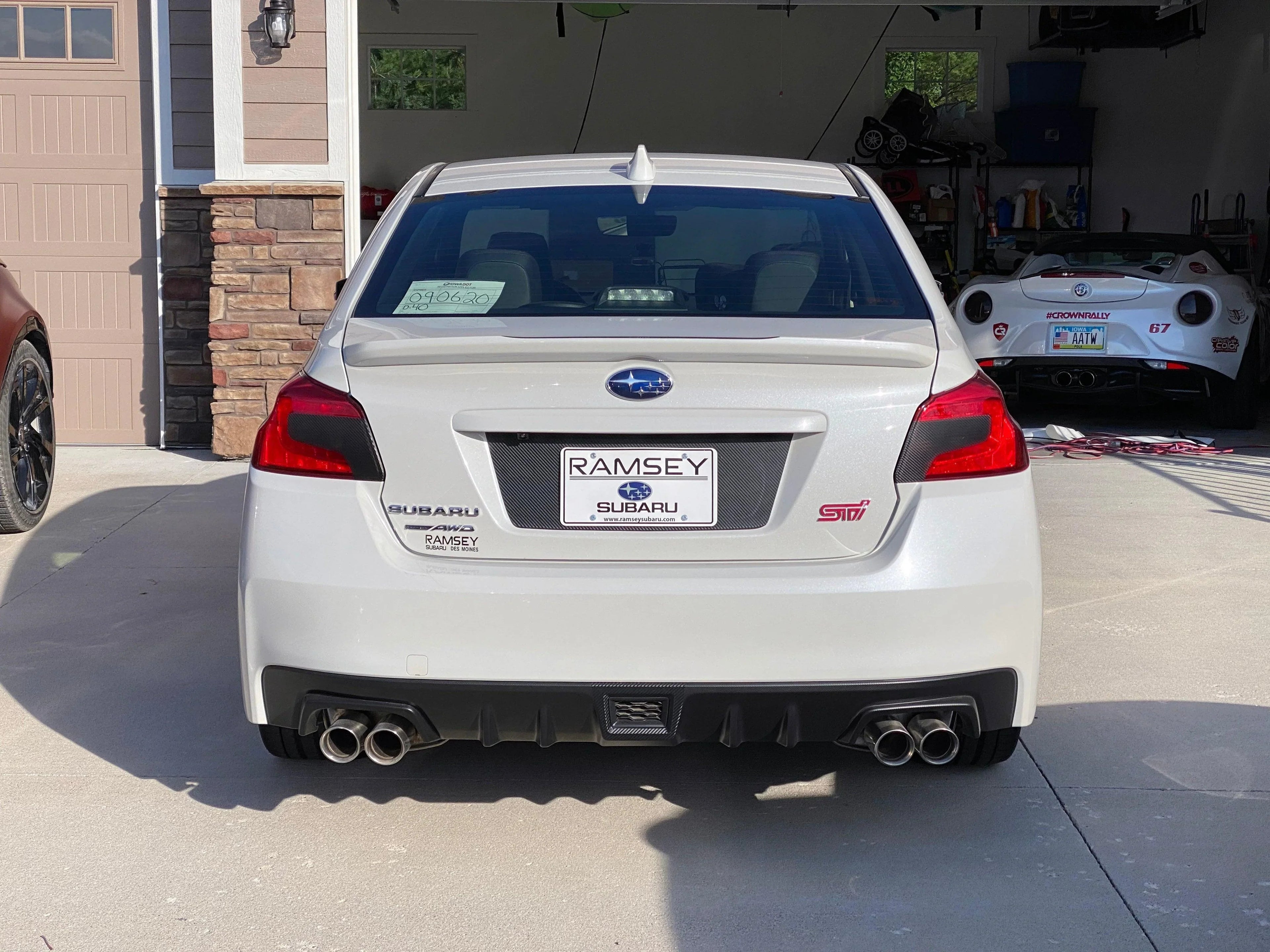 V2 License Plate Panel Black Out Overlay - 2015-2020 Subaru WRX / STI