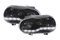 Volkswagen Golf 4 Black LED Headlights with Daytime Running Lights (1997 - 2003)