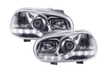 Volkswagen Golf 4 Chrome LED Headlights with Daytime Running Lights (1997 - 2003)