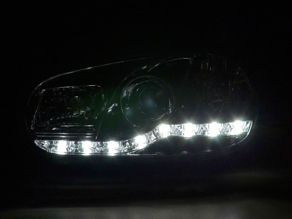 Volkswagen Golf 4 Chrome LED Headlights with Daytime Running Lights (1997 - 2003)