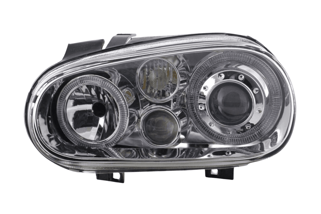 Volkswagen Golf 4 Type 1J Chrome Angel Eyes Headlights (1998-2003)