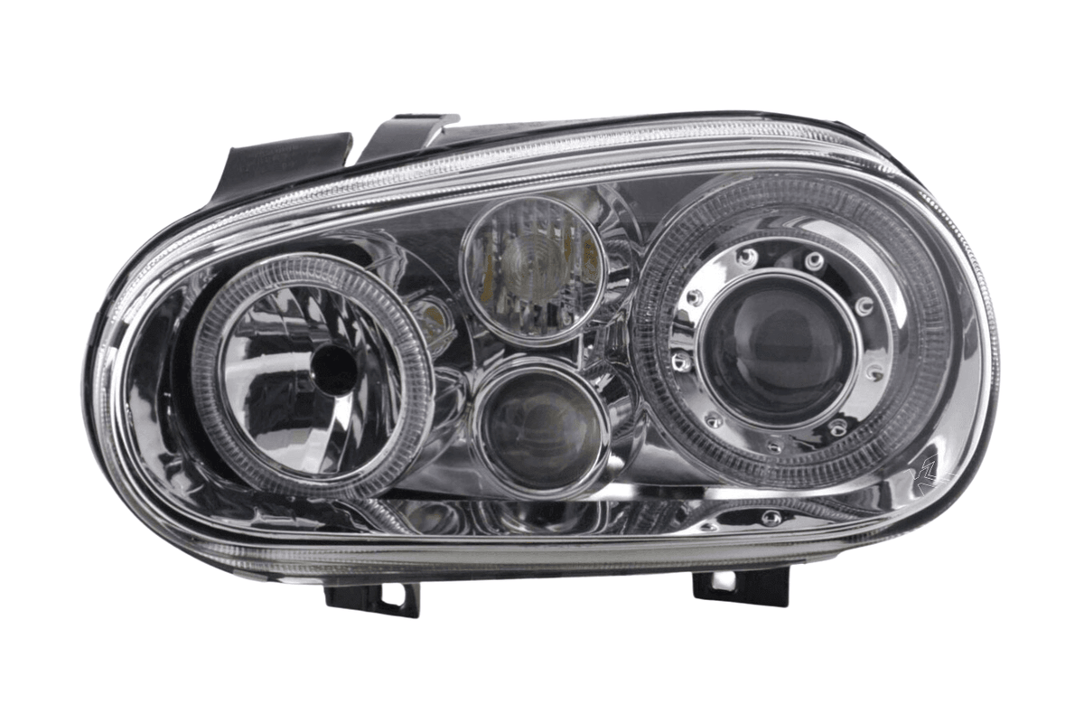 Volkswagen Golf 4 Type 1J Chrome Angel Eyes Headlights (1998-2003)