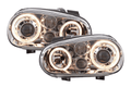 Volkswagen Golf 4 Type 1J Chrome Angel Eyes Headlights (1998-2003)