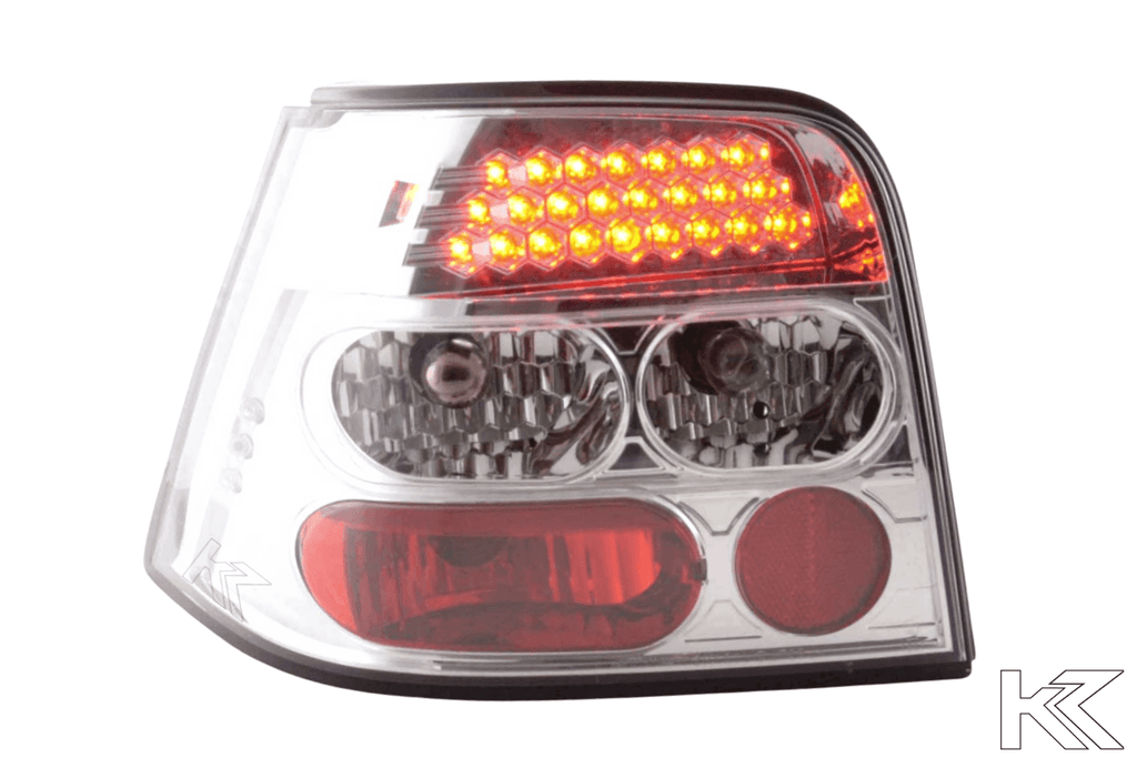 Volkswagen Golf 4 Type 1J Chrome Clear LED Taillights Set (1998 - 2002)