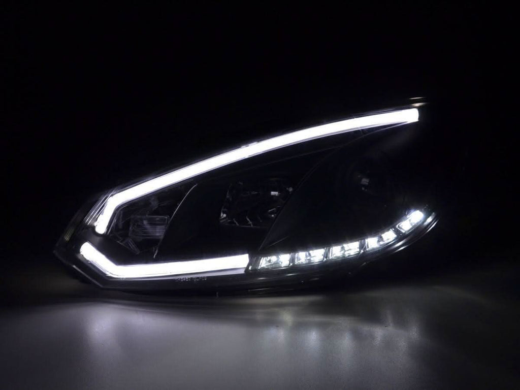 Volkswagen Golf 6 Black LED Headlights with Daytime Running Lights (2008 - 2014)