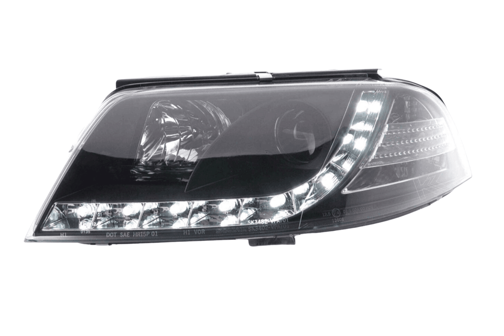 Volkswagen Passat (B5 / 3BG) Black LED Headlights with Daytime Running Lights (2000 - 2005)