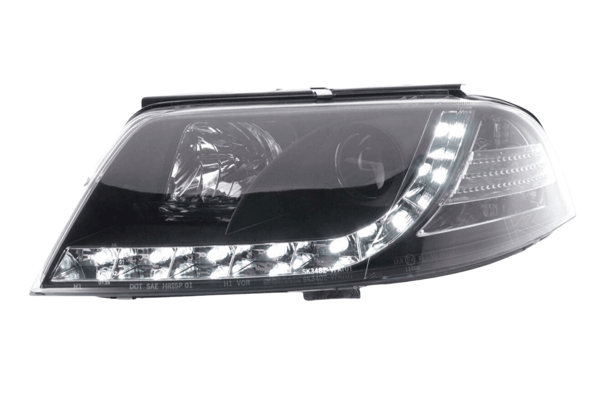 Volkswagen Passat (B5 / 3BG) Black LED Headlights with Daytime Running Lights (2000 - 2005)