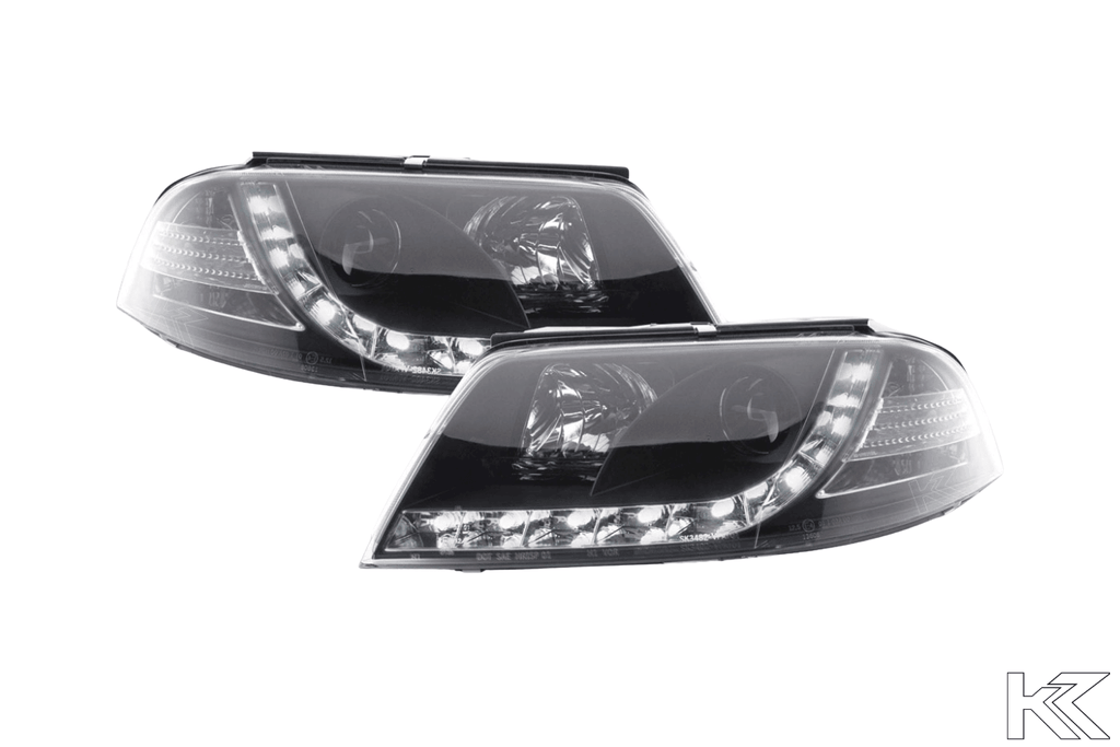 Volkswagen Passat (B5 / 3BG) Black LED Headlights with Daytime Running Lights (2000 - 2005)