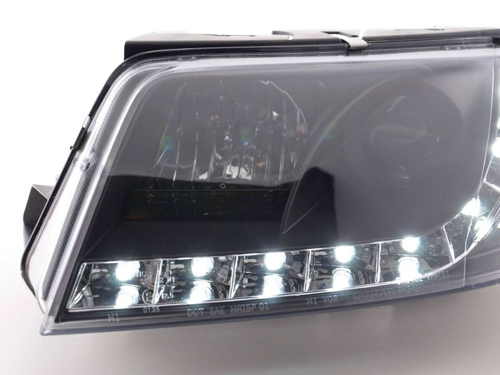 Volkswagen Passat (B5 / 3BG) Black LED Headlights with Daytime Running Lights (2000 - 2005)