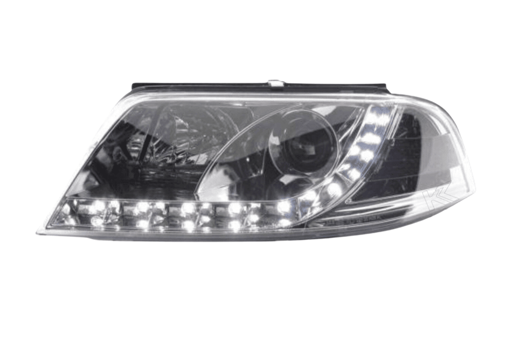 Volkswagen Passat (B5 / 3BG) Chrome LED Headlights with Daytime Running Lights (2000 - 2005)