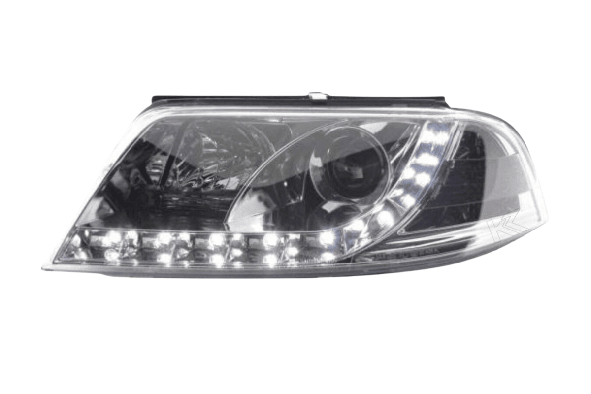 Volkswagen Passat (B5 / 3BG) Chrome LED Headlights with Daytime Running Lights (2000 - 2005)