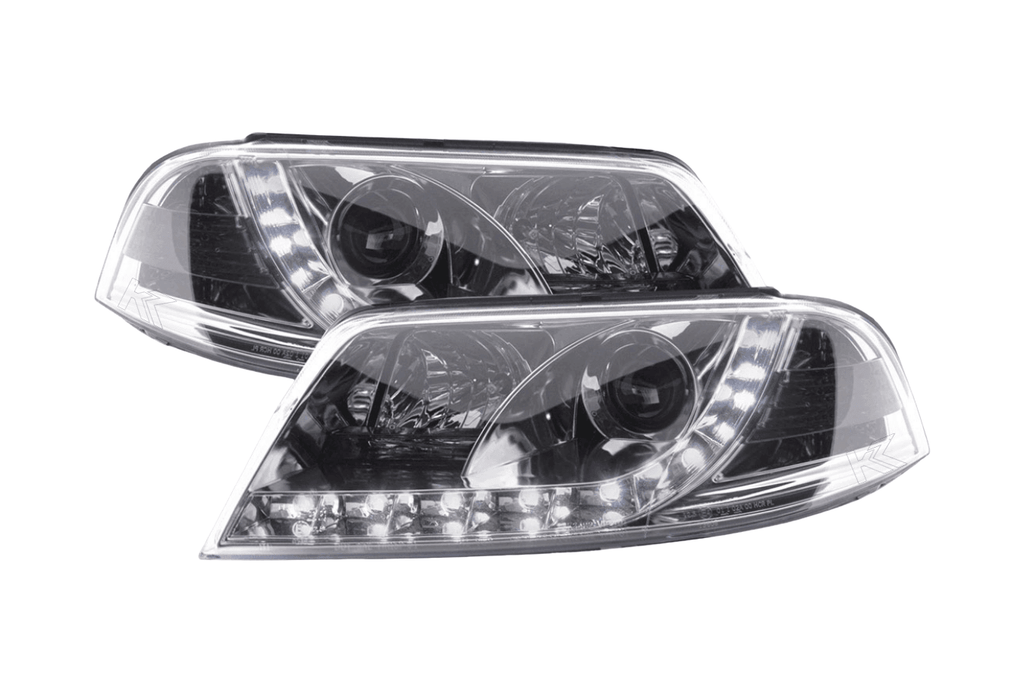 Volkswagen Passat (B5 / 3BG) Chrome LED Headlights with Daytime Running Lights (2000 - 2005)
