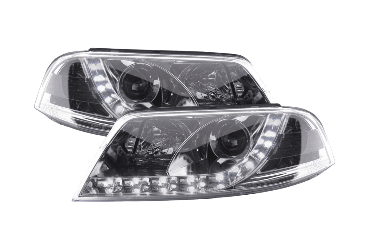 Volkswagen Passat (B5 / 3BG) Chrome LED Headlights with Daytime Running Lights (2000 - 2005)