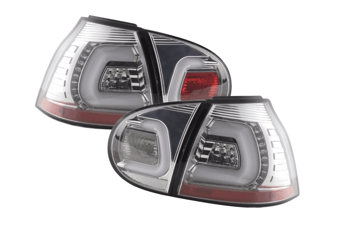 VW Golf 5 Mk5 Chrome Clear LED Tail Lights (2003-2008)