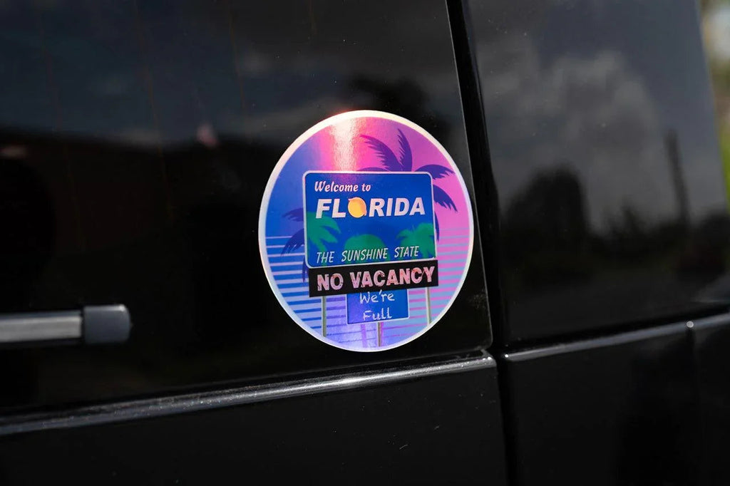 Welcome to Florida No Vacancy We're Full Sticker 3.5"