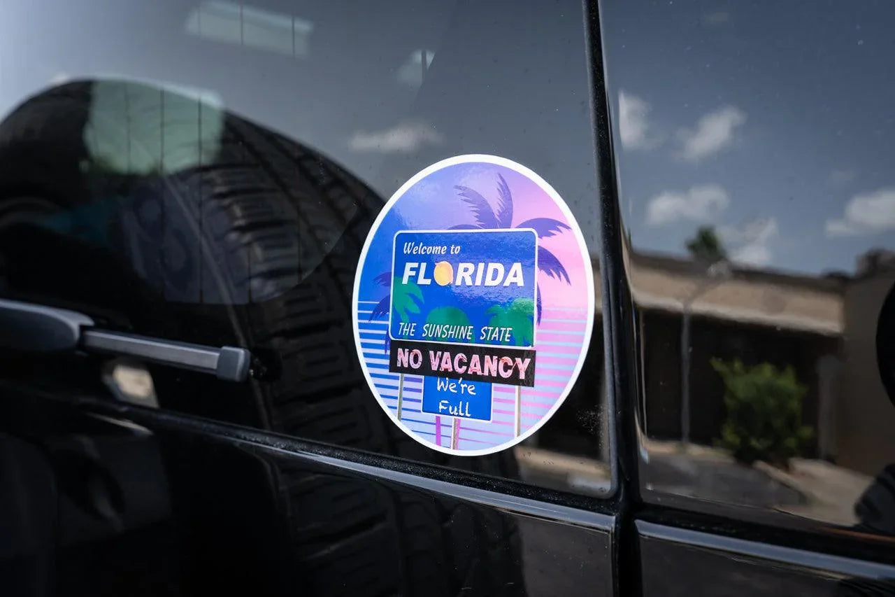 Welcome to Florida No Vacancy We're Full Sticker 3.5"