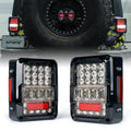 Xprite Destroyer Series LED Tail Lights — Jeep Wrangler JK 2007–2018, Clear / Smoked